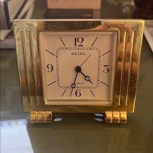 Seiko Gold Tone Desk Clock